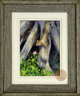 Barnwood Frame with Squirrel